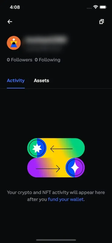Empty activity state on a profile