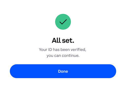 All set, your ID has been verified